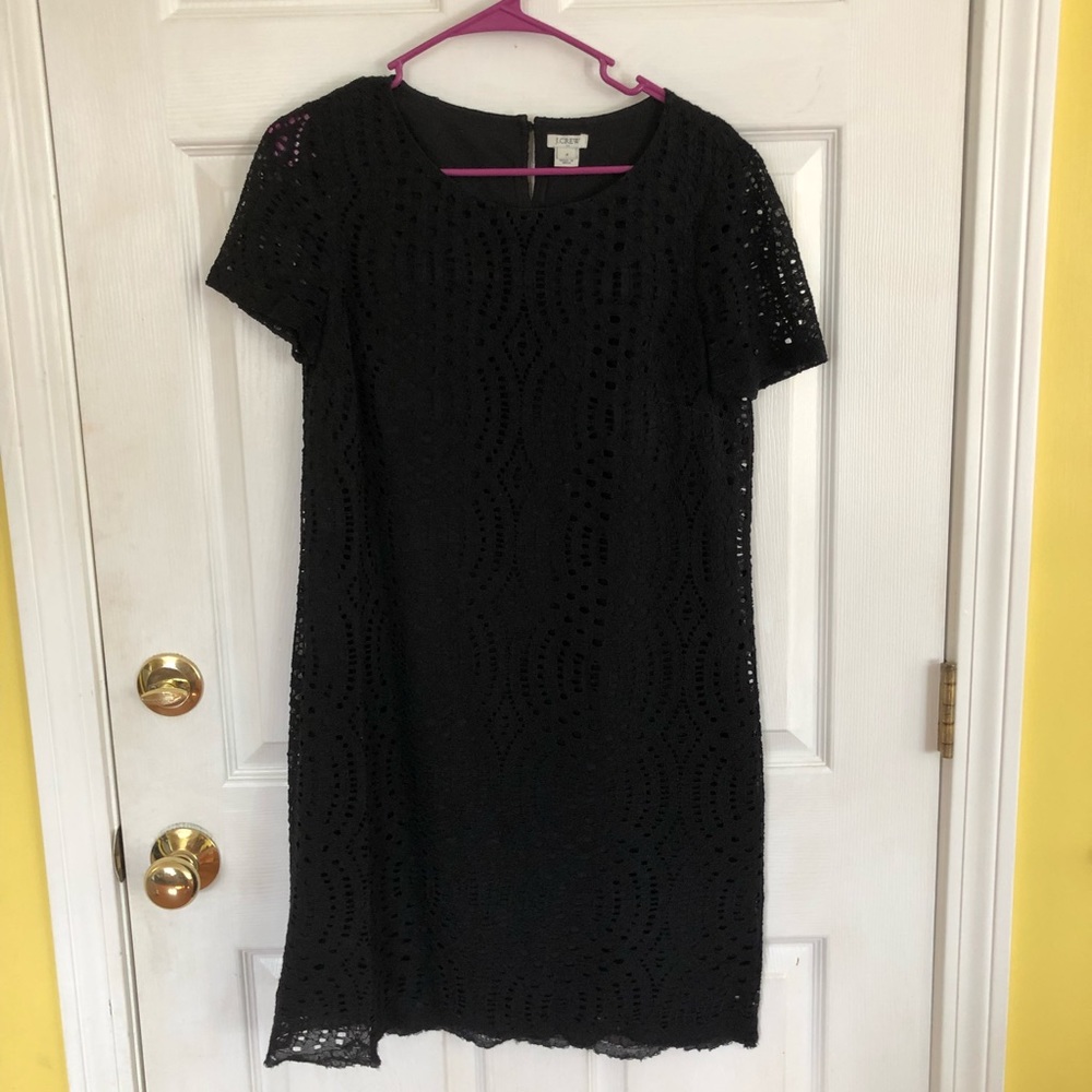 J.Crew Black Lace Shift Dress